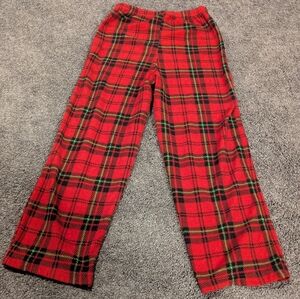 Red And Green Fleece Plaid Pants